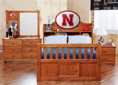 University of Nebraska Creekside Full Captain's Bedroom 