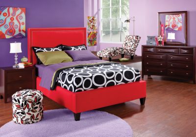 Caroline 4 Pc Full Red Bedroom 