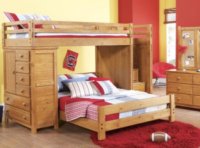 Creekside Taffy Twin/Full Step Bunk Bedroom w/Chest