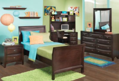 Ivy League Cherry 4 Pc Twin Sleigh Bedroom