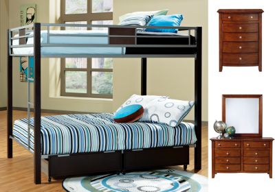 Metal-Tech 5 Pc Full Over Full Bunk Bedroom Plus 22