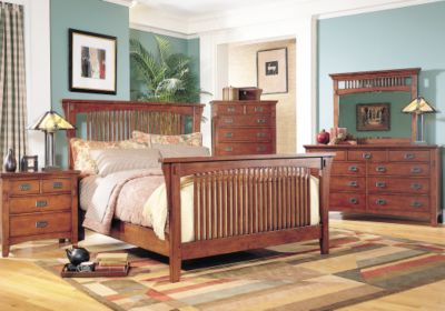Mission Oak 8 Pc King Bedroom Plus 32" HDTV