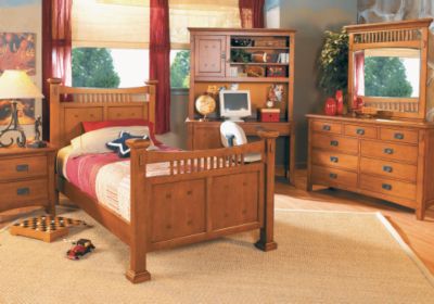 Mission 4 Pc Twin Panel Bedroom