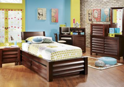 Newhart 4 Pc Chocolate Twin Bedroom