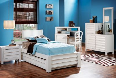 Newhart 4 Pc White Twin Bedroom