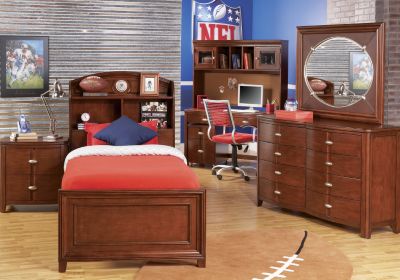 NFL Falcons Touchdown Cherry 3 Pc Twin Bookcase Bedroom