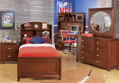 NFL Titans Touchdown Cherry 3 Pc Twin Bookcase Bedroom