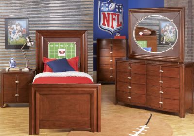 NFL 49ers Touchdown Cherry 3 Pc Twin Panel Bedroom
