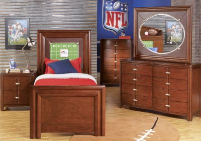 NFL Broncos Touchdown Cherry 4 Pc Twin Panel Bedroom Plus 22
