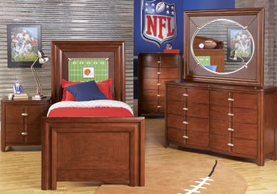NFL Browns Touchdown Cherry 4 Pc Twin Panel Bedroom Plus 22