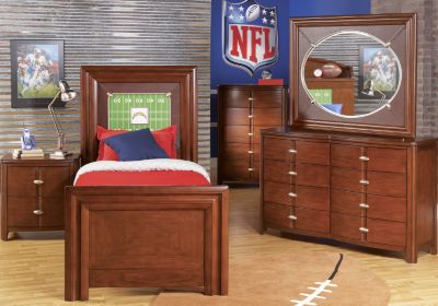 NFL Chargers Touchdown Cherry 4 Pc Twin Panel Bedroom Plus 22