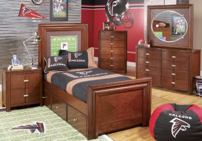 NFL Falcons Touchdown Cherry 4 Pc Twin Panel Bedroom Plus 22