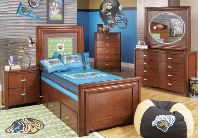 NFL Jaguars Touchdown Cherry 4 Pc Twin Panel Bedroom Plus 22