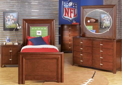 NFL Ravens Touchdown Cherry 4 Pc Twin Panel Bedroom Plus 22