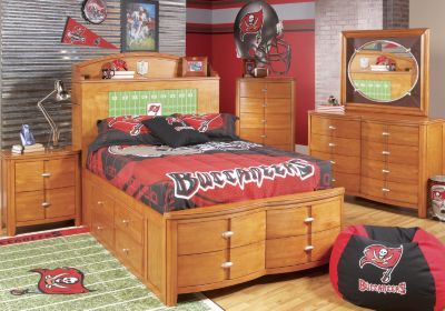 NFL Buccaneers Touchdown Honey 3 Pc Full Bookcase Storage Bedroom