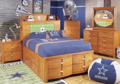 NFL Cowboys Touchdown Honey 3 Pc Full Bookcase Storage Bedroom
