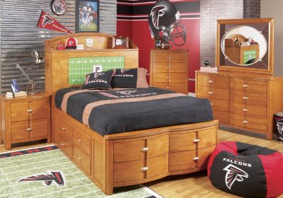 NFL Falcons Touchdown Honey 3 Pc Full Bookcase Storage Bedroom