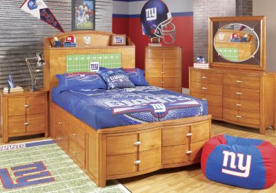NFL Giants Touchdown Honey 3 Pc Full Bookcase Storage Bedroom
