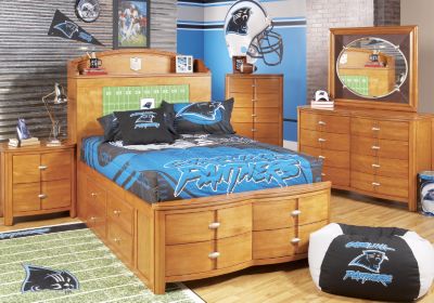NFL Panthers Touchdown Honey 3 Pc Full Bookcase Storage Bedroom