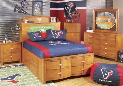 NFL Texans Touchdown Honey 3 Pc Full Bookcase Storage Bedroom