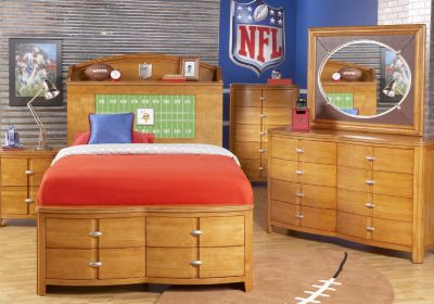 NFL Vikings Touchdown Honey 3 Pc Full Bookcase Storage Bedroom