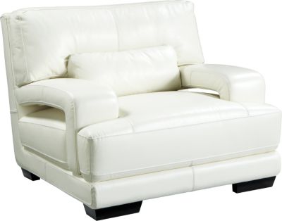 Cindy Crawford Home Bellamy Off White Leather Chair