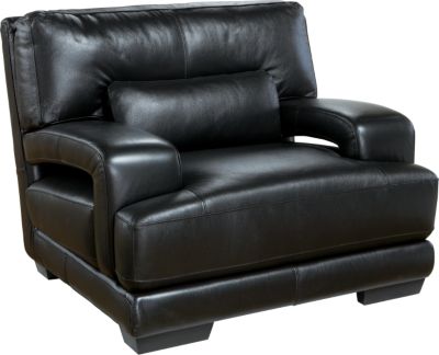 Cindy Crawford Home Bellamy Black Leather Chair