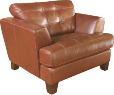 Cindy Crawford Home Avenue Chestnut Leather Chair