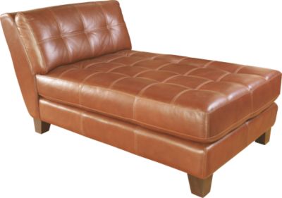 Cindy Crawford Home Avenue Chestnut Leather Chaise
