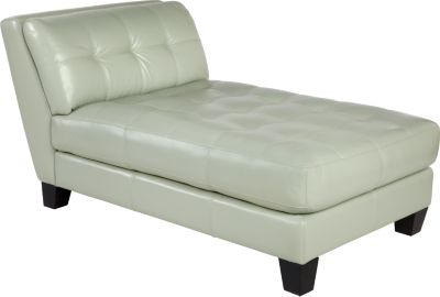 Cindy Crawford Home Avenue Mint Leather Chaise
