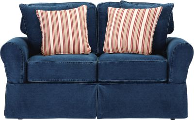 Cindy Crawford Home Beachside Blue Denim Loveseat