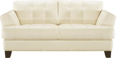 Cindy Crawford Home Avenue Pearl Leather Loveseat