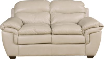 Rozzano Beige Leather Loveseat