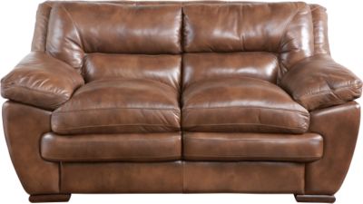 Mariposa Oak Leather Loveseat