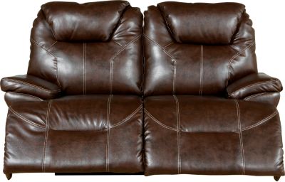 Morello Coffee Blended Leather Motion Loveseat