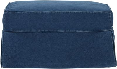 Cindy Crawford Home Beachside Blue Denim Ottoman