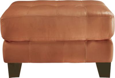 Cindy Crawford Home Avenue Chestnut Leather Ottoman