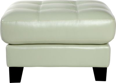 Cindy Crawford Home Avenue Mint Leather Ottoman