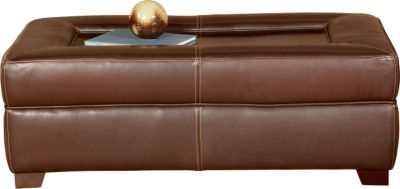 Cindy Crawford Home Chastain Cocktail Leather Ottoman