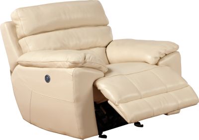 Cindy Crawford Home Long Beach Beige Leather Match Power Recliner