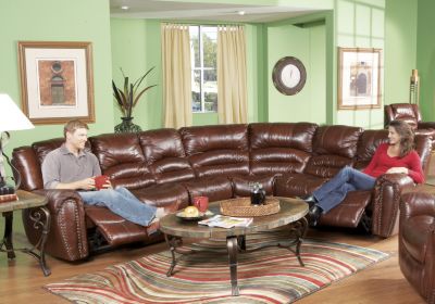 Barcelona Leather Match 5 Pc Sectional Livingroom