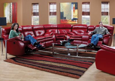 Bristol Bay Red 6 Pc Sectional Livingroom
