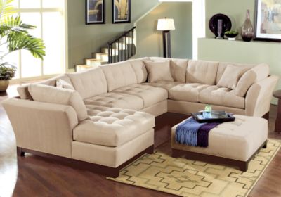 Cindy Crawford Home Metropolis Peat Left 4 Pc Livingroom