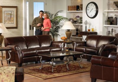 Molina Leather Brown 3 Pc Livingroom