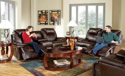 Morello Coffee Power Blended Leather 5 Pc Livingroom