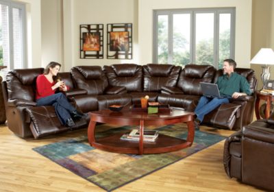 Morello Coffee Blended Leather 3 Pc Sectional Livingroom