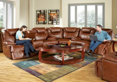 Morello Saddle Blended Leather 3 Pc Sectional Livingroom