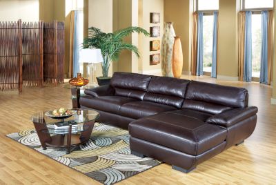Cindy Crawford Home Moreno 2 Pc LAF Leather Sectional Livingroom