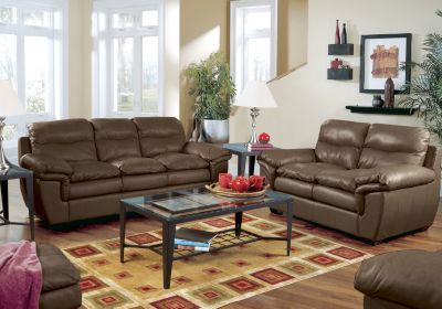 Rozzano Chocolate Leather 3 Pc Livingroom