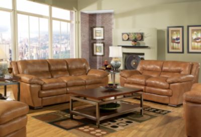 Mariposa Luggage Leather 7 Pc Livingroom